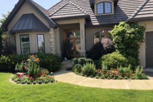 boise home landscaped with flowers